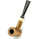 Pibe "Mr.Pipe" Redwood Brun pol. 9mm, Hvid Ring