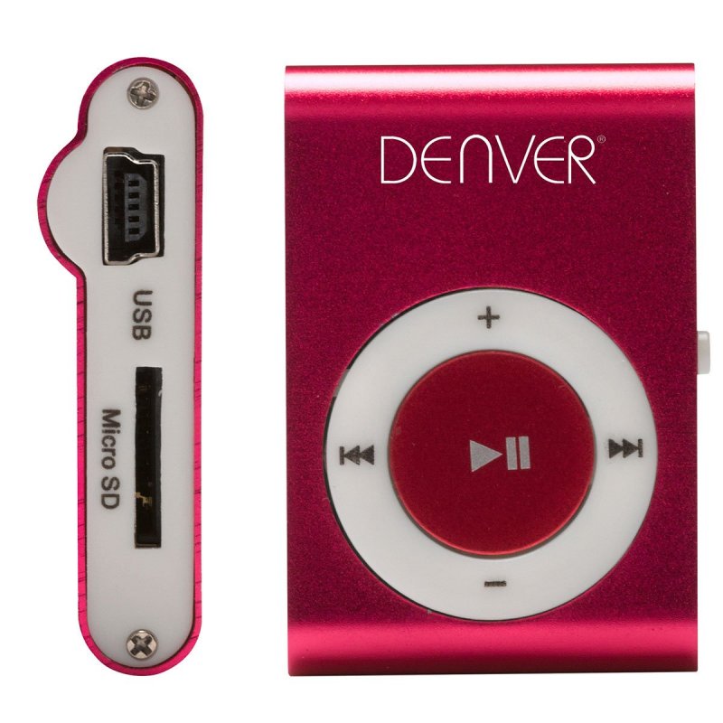 Bugt statisk Underholde MP3 afspiller m/clip (MicroSD) Pink - Denver - Kiosken Rødbyhavn