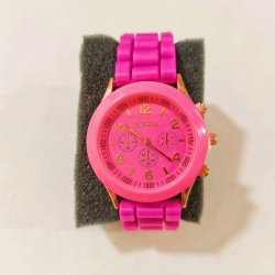 Quartz Candy Color Triple Dial Armbåndsur Til Børn "Rosenrød"