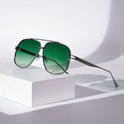 Aviator Oversized Frame Solbriller "Mørkegrøn"