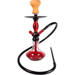 Shisha "Aisha" Gennemsigtig, Rød Vase 38 cm