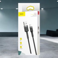 Baseus Cafule Nylon USB - Lightning Kabel 2m Sort/Grå