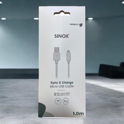 Sinox One Micro USB Til USB A kabel. 1,0 meter. "Hvid"