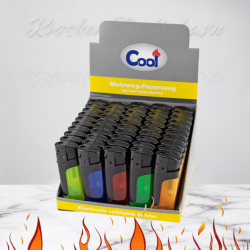 COOL Storm Lighter "Turbo" Assorteret Med Rød Flamme