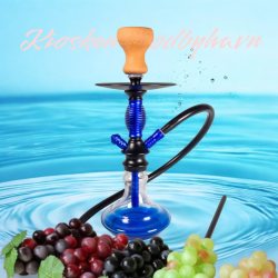 Shisha "Aisha" Gennemsigtig, Base Blå 38 cm